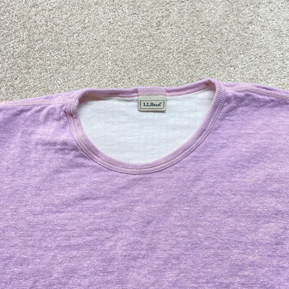 L.L.Bean Shirt Womens Large Purple Lavender Long Sleeve Crewneck Heather Knit - Picture 3 of 10
